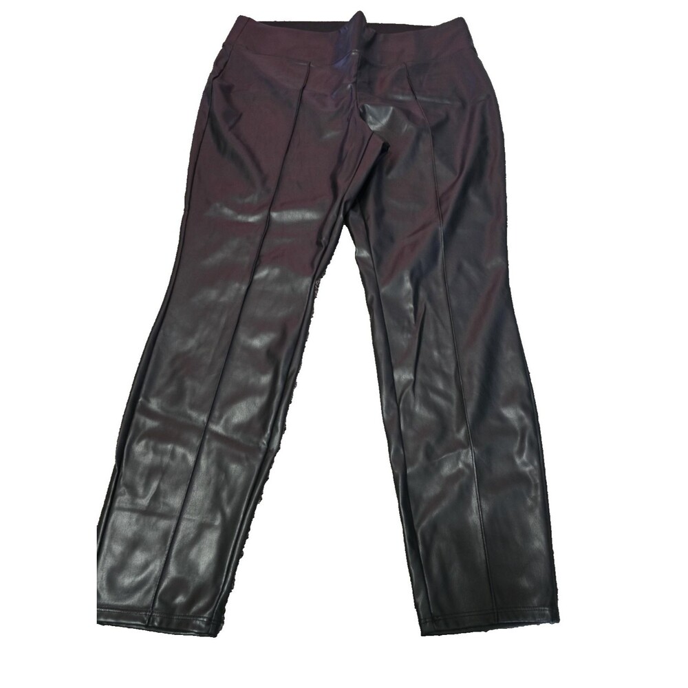 Nine West Faux Leather Leggings Women's High Waist Stretch Black XL